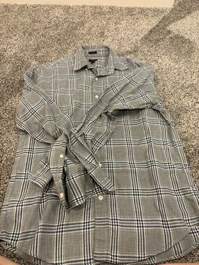 J. Crew Men's Grey Plaid Button-Down Shirt